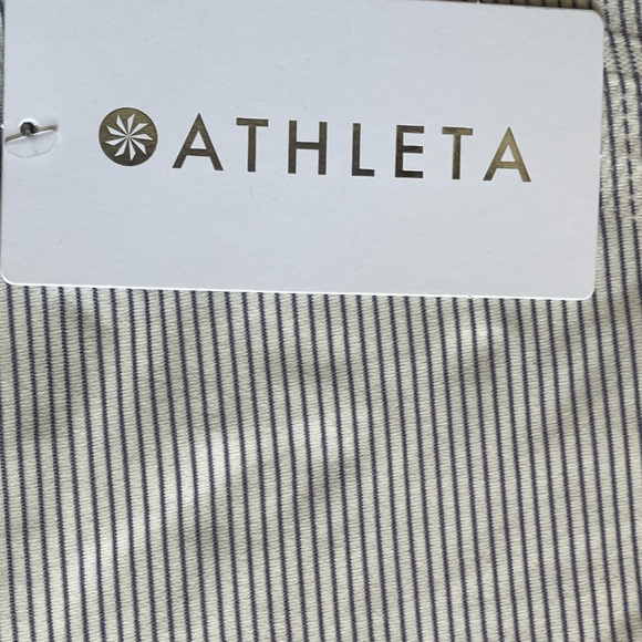 #017, Athleta Momentum blue/white stripe tank top, NWT, size L - Picture 4 of 4